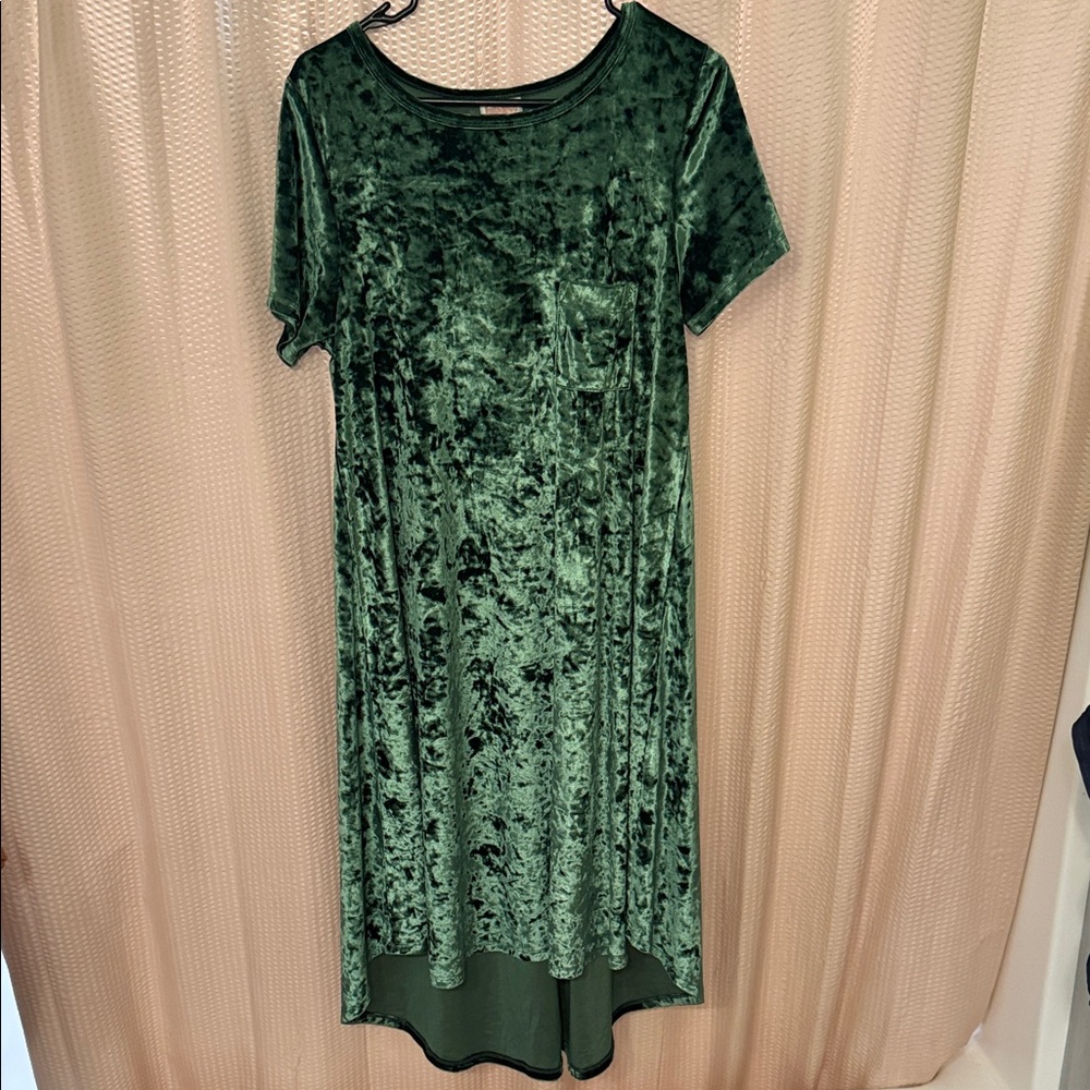 LuLaRoe Green Velvet Maxi Dress - Picture 2 of 3